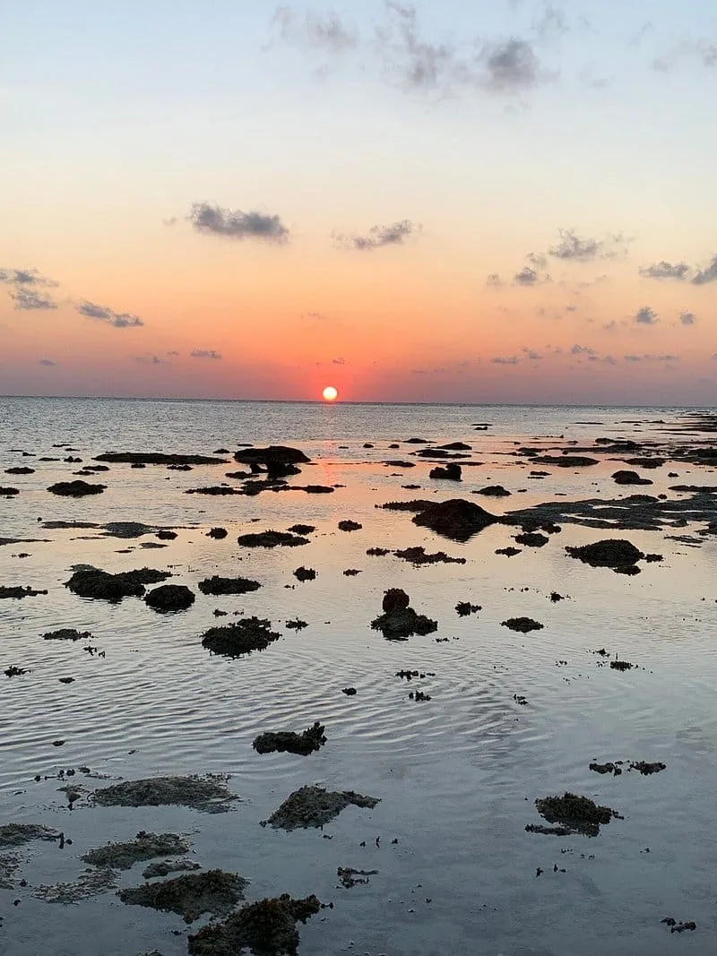 Sunset over Havelock Island beach after the Andaman ferry journey