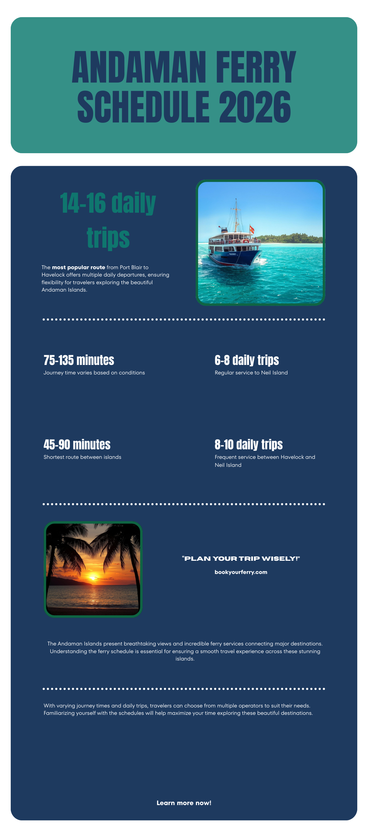 Andaman Ferry Schedule 2026 – Quick reference with all routes and departure times Andaman ferry schedule 2026 quick reference showing departure times for all routes