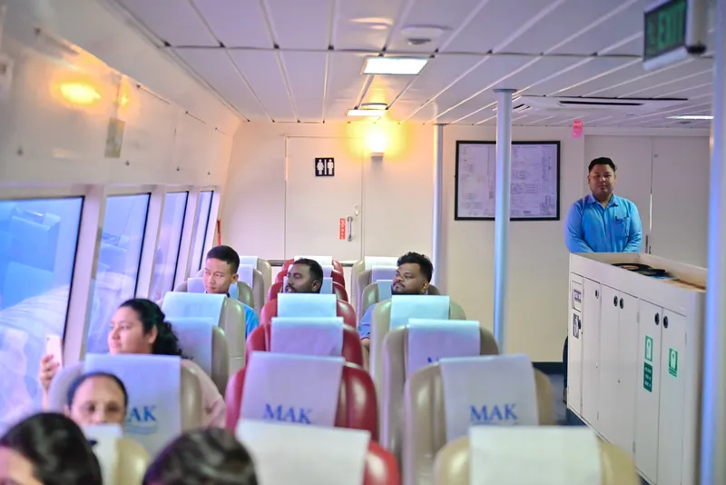 Inside Makruzz Royal class showing luxury pushback seats and privacy