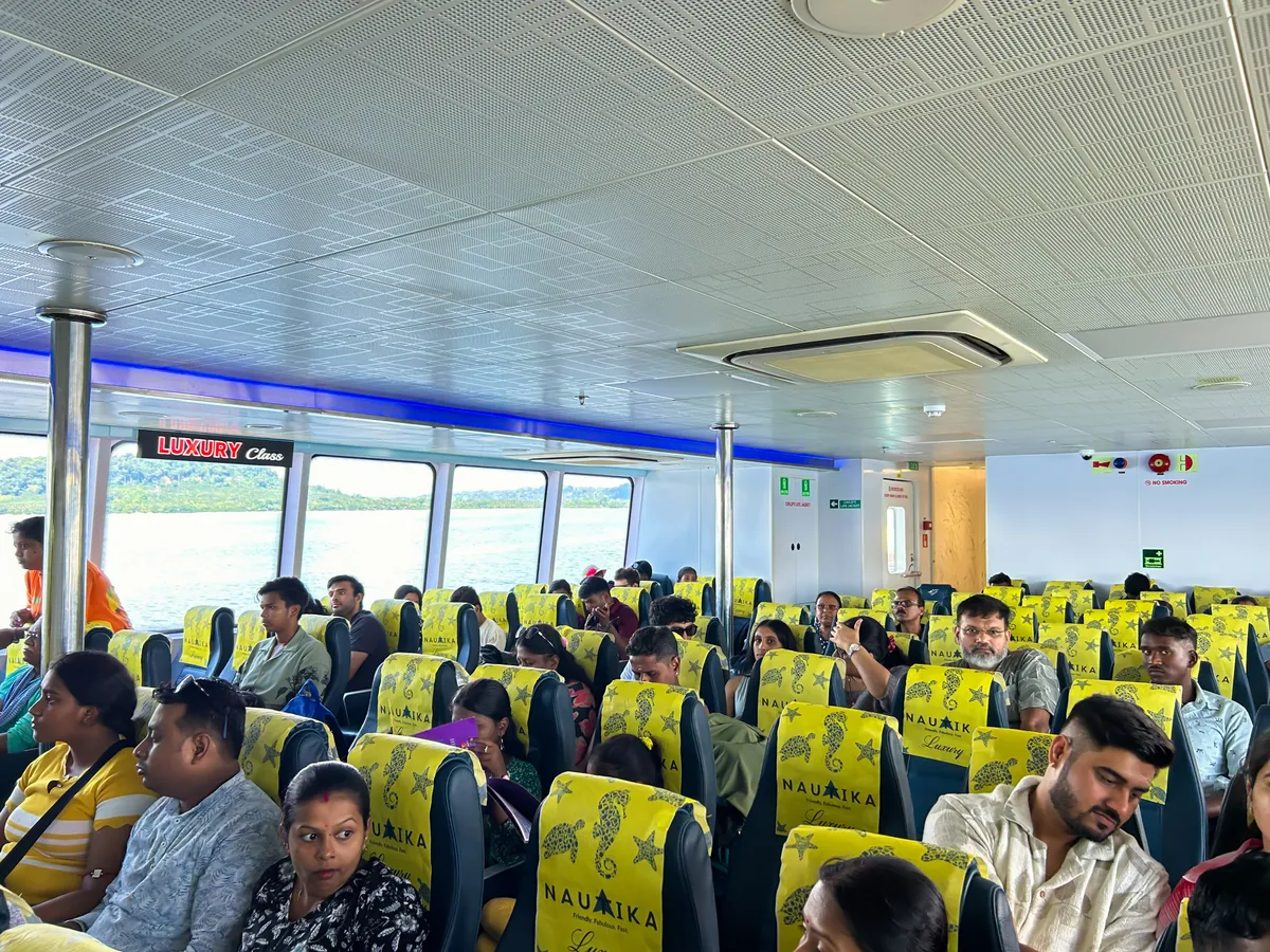 Nautika's modern catamaran interior – among Andaman's fastest at 30 knots Nautika ferry premium interior seating with modern design